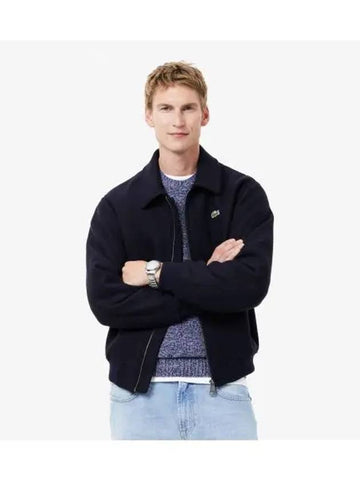 Men s Wool Blend Aviator Jacket Dark Navy - LACOSTE - BALAAN 1