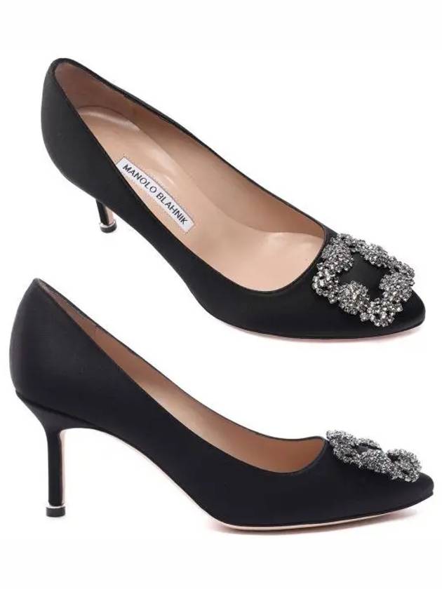 Hangisi 70 Satin Jewel Buckle Pumps Black - MANOLO BLAHNIK - BALAAN 2