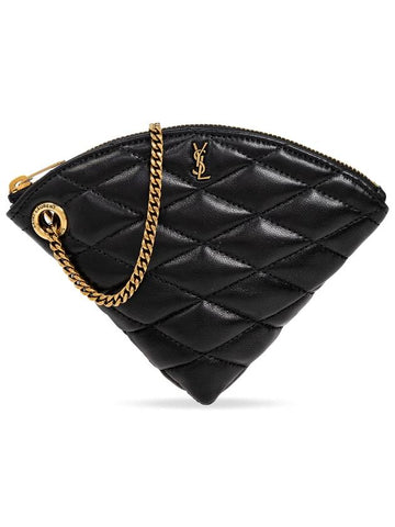 Sade Triangle Coin Purse Black - SAINT LAURENT - BALAAN 1