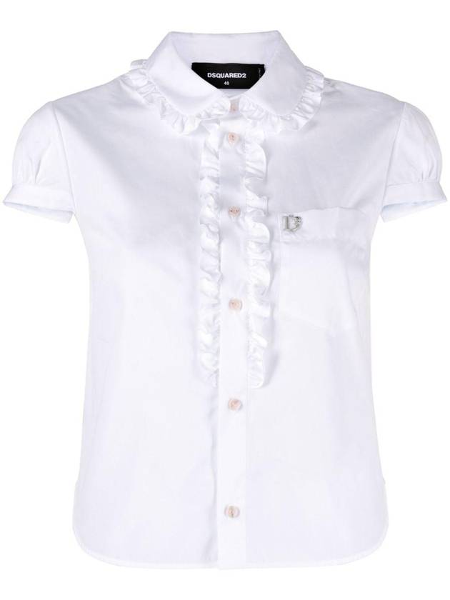 Little Ruffle Cotton Shirt S75DL0874S36275100 B0710972317 - DSQUARED2 - BALAAN 1