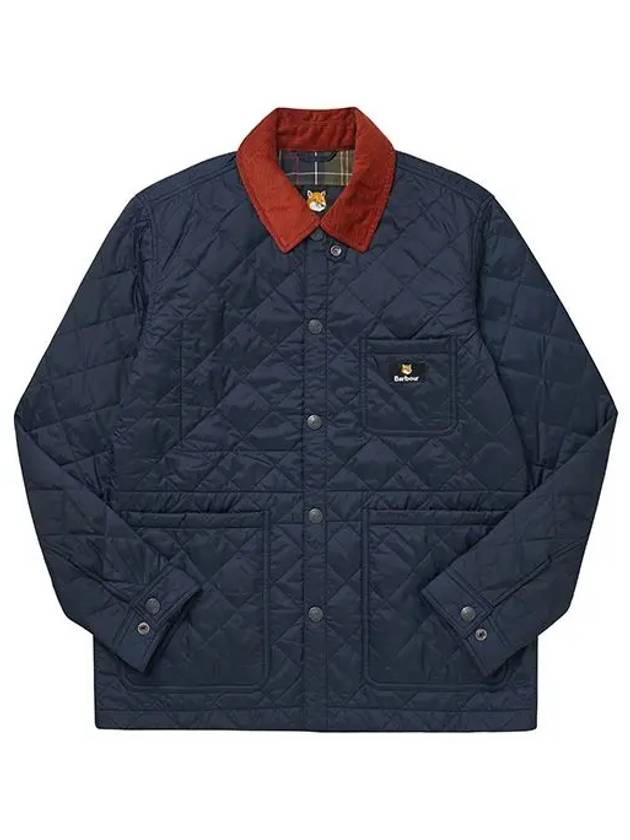 Kenning Quilting  Logo Patch Jacket Navy - BARBOUR - BALAAN 4