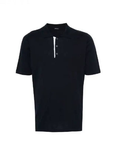 Kiton Navy Cotton Polo Shirt - KITON - BALAAN 1