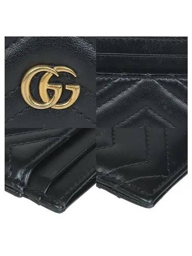 443127 GG gold plated black Marmont card wallet - GUCCI - BALAAN 5