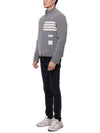 Men's Reversible Padded 4 Bar Funnel Neck Merino Jersey Padding Jacket Grey - THOM BROWNE - BALAAN 5