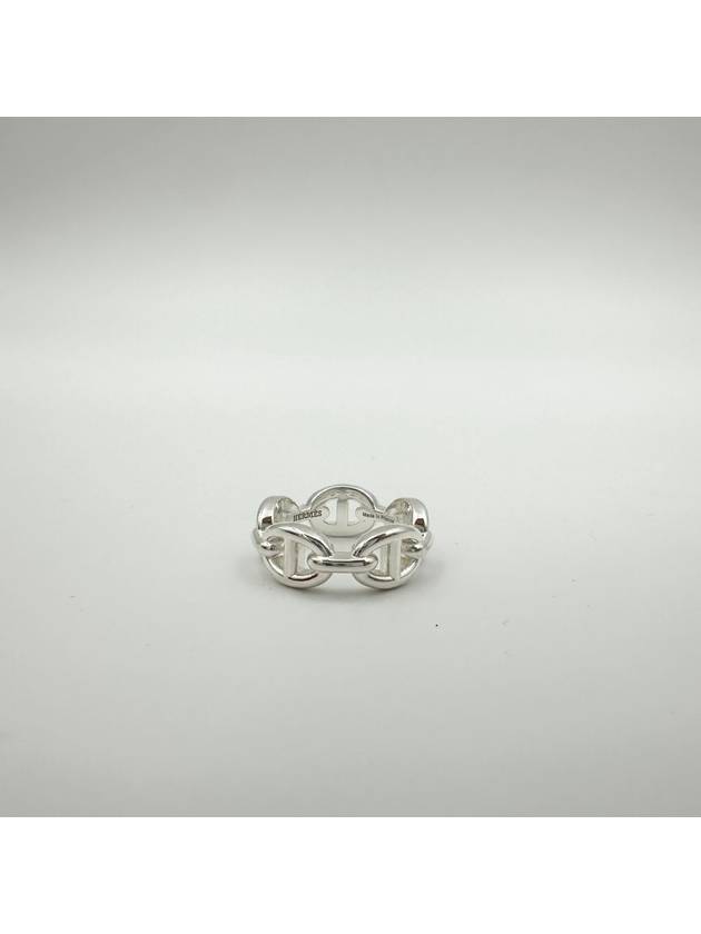 Small Chaine D'Ancre Enchainee Ring Silver - HERMES - BALAAN 8