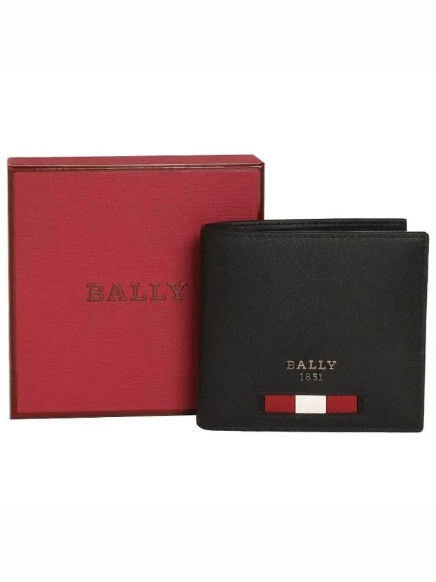 Baby Brasai Leather Half Wallet Black - BALLY - BALAAN 6