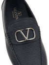 V Logo Leather Loafers Black - VALENTINO - BALAAN 9