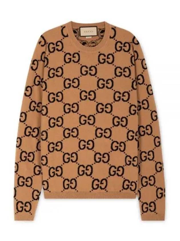 GG Wool Jacquard Knit Top Camel - GUCCI - BALAAN 2