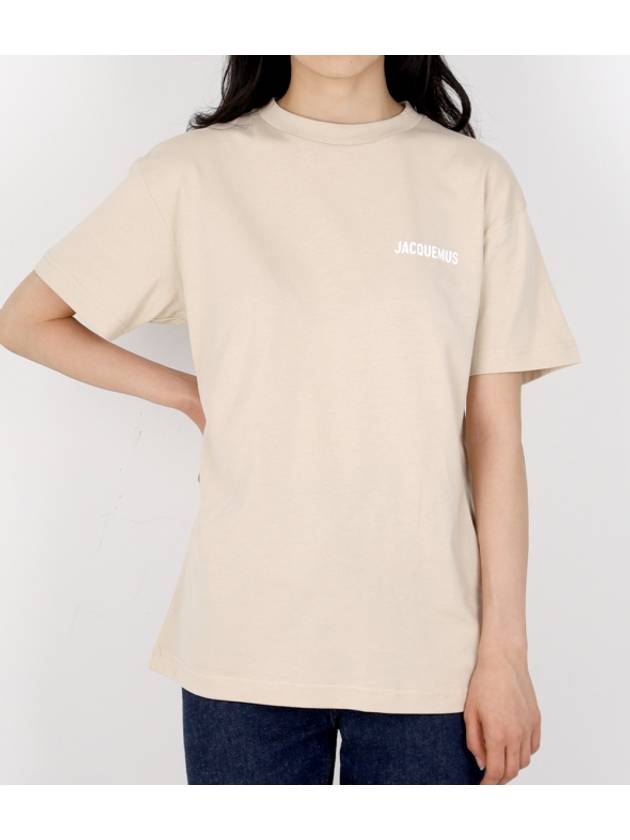 Le Logo Short Sleeve T-Shirt Light Beige - JACQUEMUS - BALAAN 3