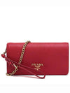 Saffiano Luxe Chain Mini Shoulder Bag Red - PRADA - BALAAN 2