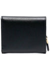 Saffiano Metal Logo Tri-Fold Half Wallet Black - PRADA - BALAAN 3