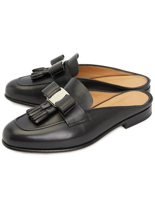 Vara Knot And Tassel Mule Black - SALVATORE FERRAGAMO - BALAAN 2