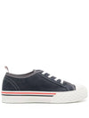 Cotton Lace-Up Low Top Sneakers Navy - THOM BROWNE - BALAAN 2