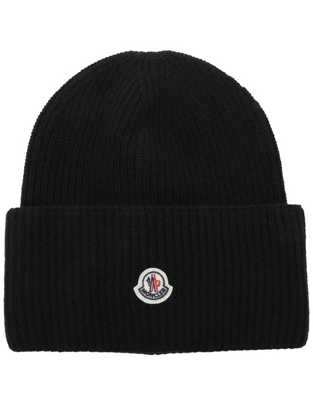 logo patch wool beanie - MONCLER - BALAAN 1