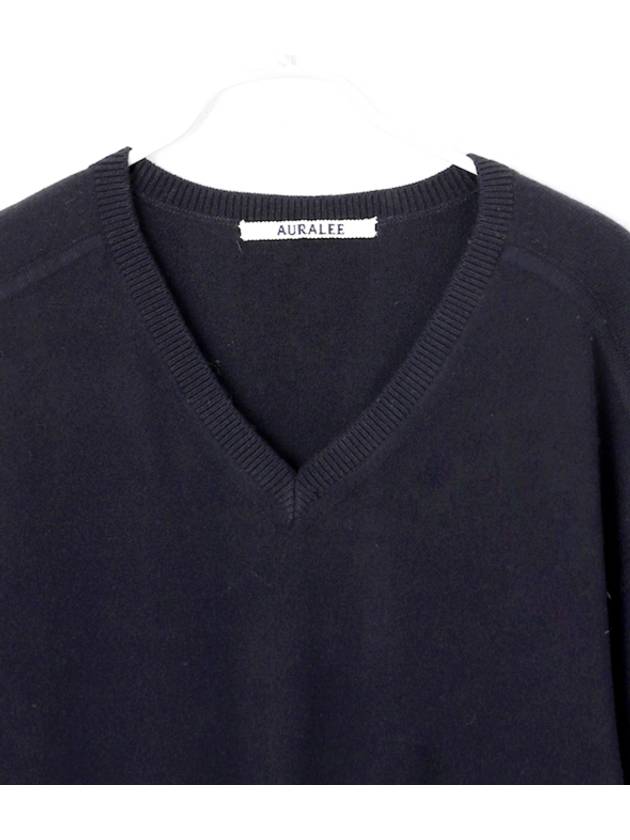 Felted wool V neck knit - AURALEE - BALAAN 3