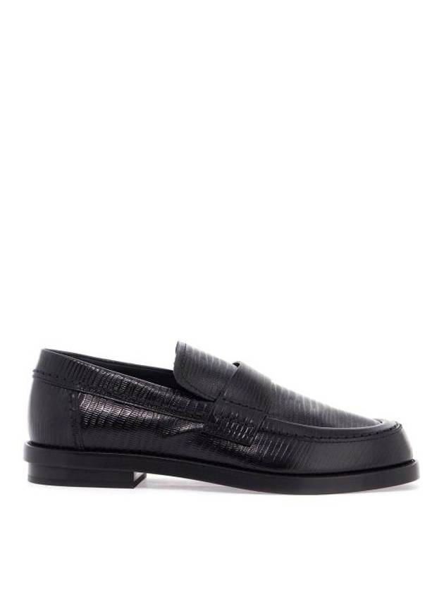 Lizard Skin Effect Loafers Black - ALEXANDER MCQUEEN - BALAAN 2