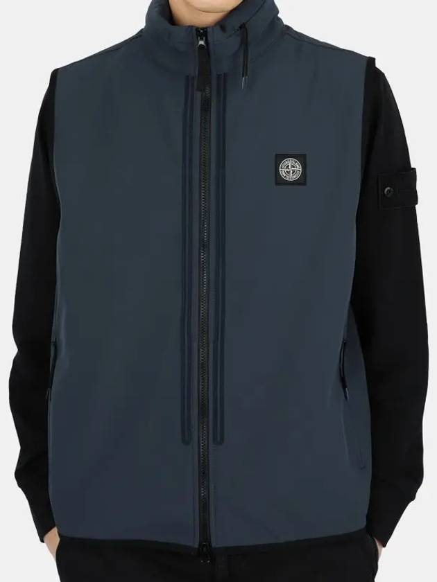 Logo Patch Softshell Vest Navy - STONE ISLAND - BALAAN 2