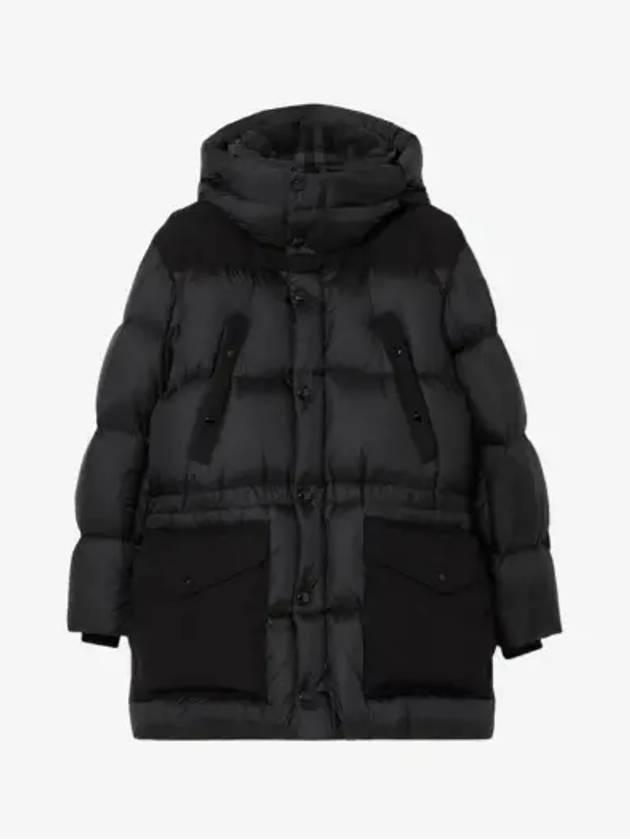 Logo Applique Nylon Puffer Padding Charcoal Grey - BURBERRY - BALAAN 3