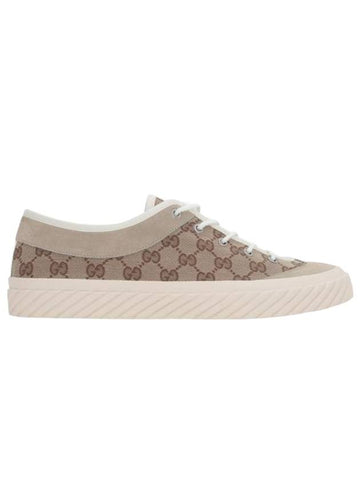 GG Canvas Low Top Sneakers Beige - GUCCI - BALAAN 1