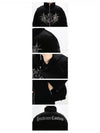 Crystal Logo Velvet Hooded Padding Black - VETEMENTS - BALAAN 4