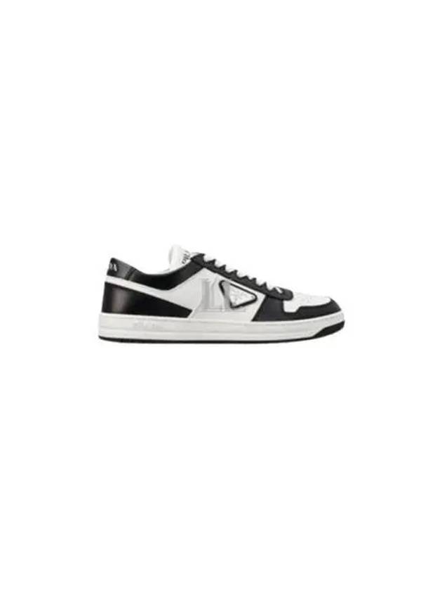 Downtown Perforated Leather Low Top Sneakers White Black - PRADA - BALAAN 2