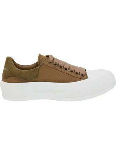 Deck Plimsol Lace Up Low Top Sneakers Khaki - ALEXANDER MCQUEEN - BALAAN 1