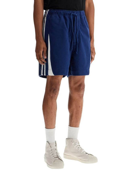 blue cotton shorts with side stripes - Y-3 - BALAAN 2