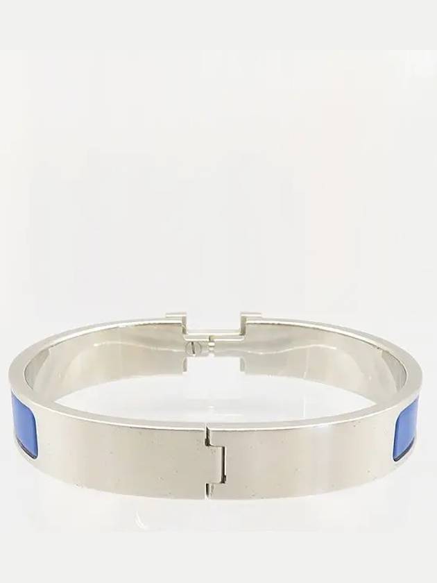 CLIC Click Ash silver blue color PM bangle bracelet - HERMES - BALAAN 5