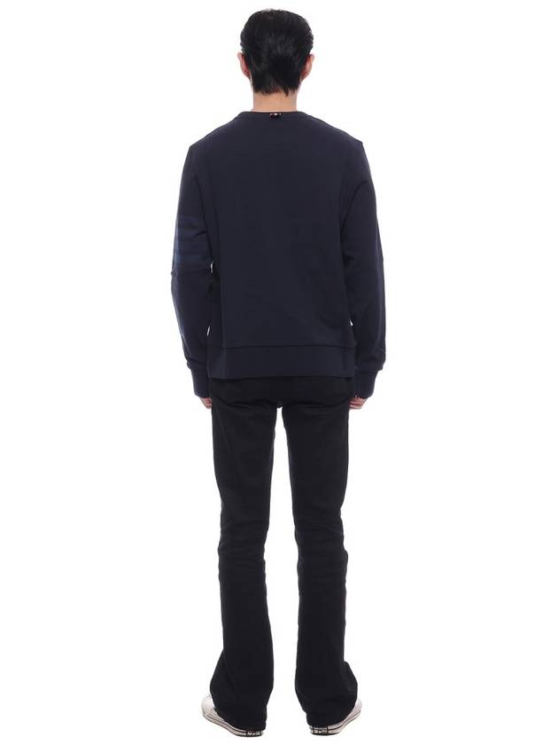 4 Bar Tonal Crew Neck Sweatshirt Navy - THOM BROWNE - BALAAN 6