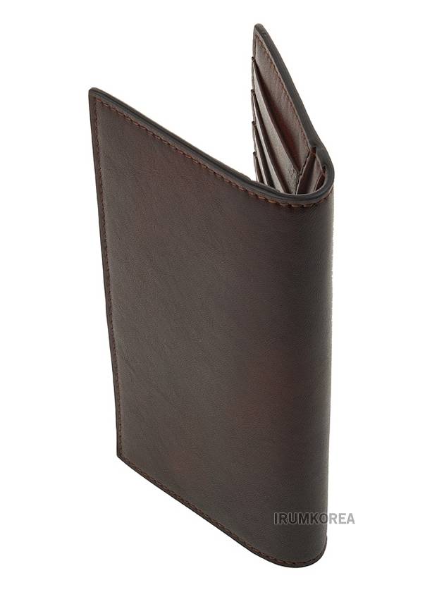 Calfskin Maxi Card Wallet Burgundy - BRUNELLO CUCINELLI - BALAAN 4