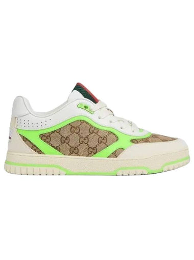 Men's Reweb Original GG Canvas Low Top Sneakers Beige Green - GUCCI - BALAAN 1