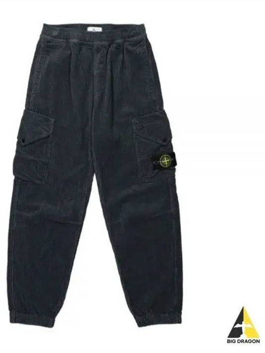 Corduroy Cotton Cargo Straight Pants Grey - STONE ISLAND - BALAAN 2