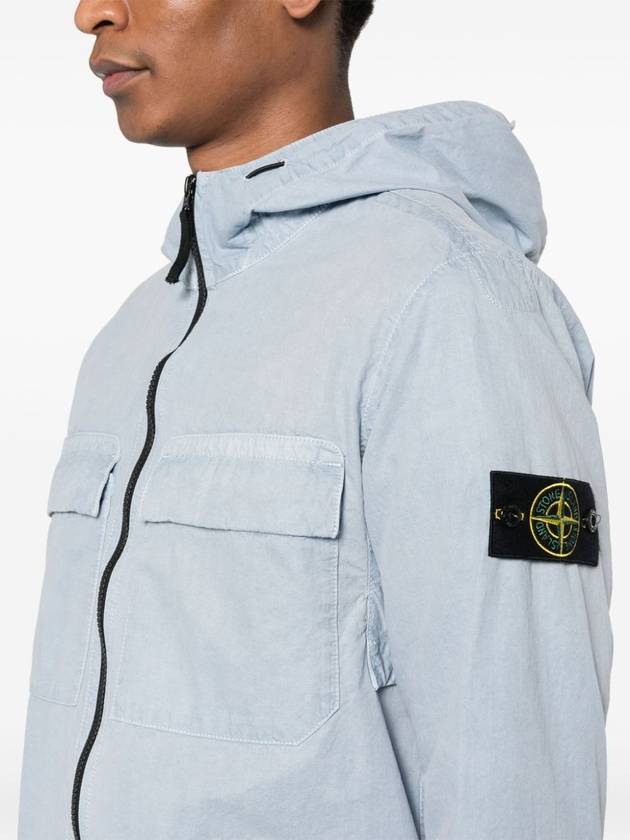 Wappen Old Effect Hooded Jacket Light Blue - STONE ISLAND - BALAAN 7