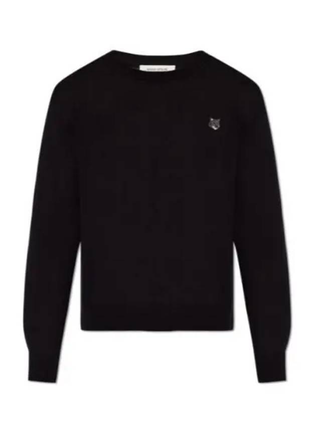 Bold Fox Head Wool Knit Top Black - MAISON KITSUNE - BALAAN 2