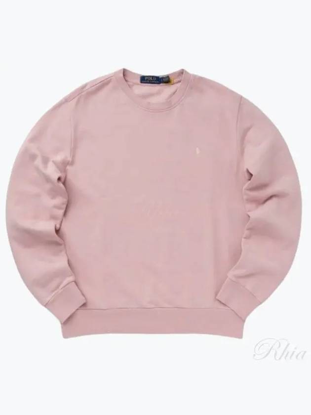 Embroidered Pony Logo Crew Neck Cotton Sweatshirt Pink - POLO RALPH LAUREN - BALAAN 2