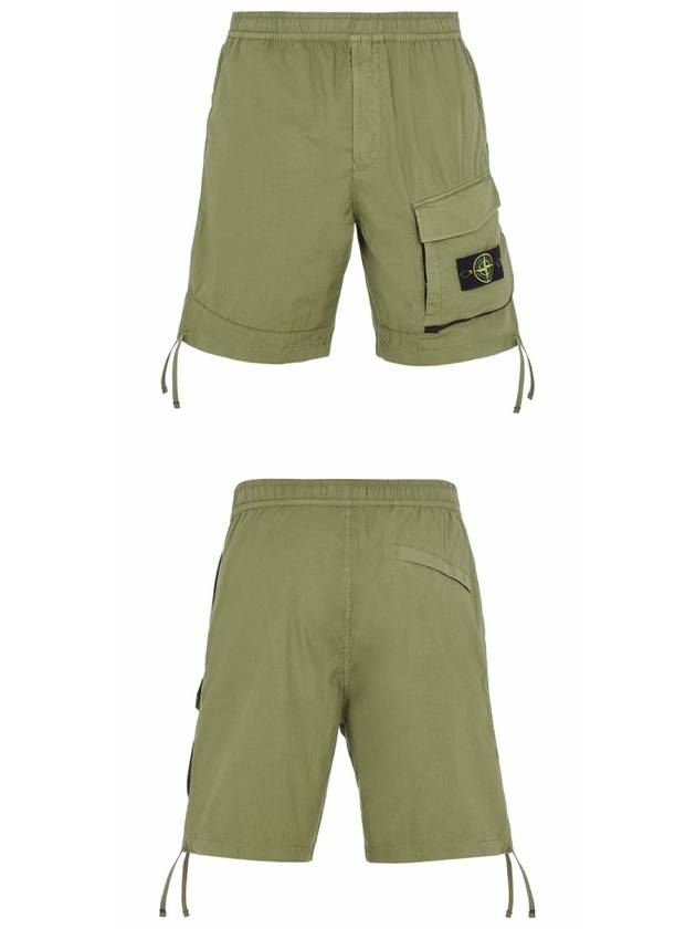 Men's Waffen Patch Tella Paracadute Shorts Green - STONE ISLAND - BALAAN.