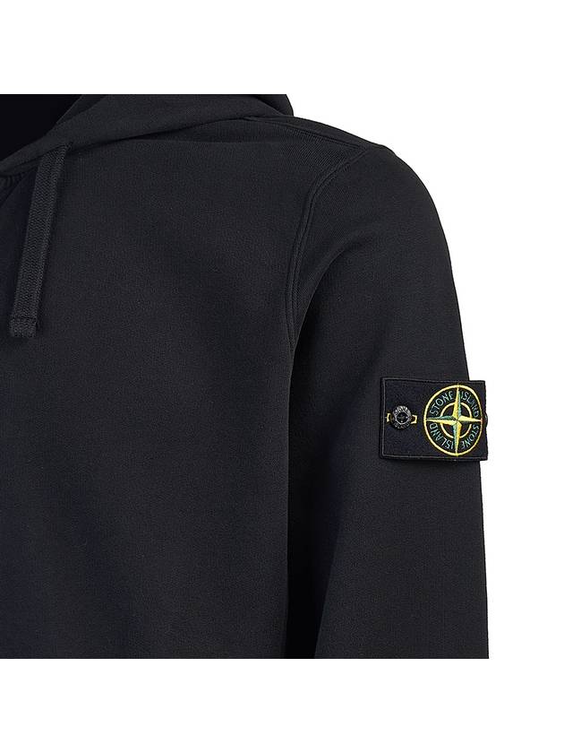 Logo Cotton Zip-Up Hoodie Black - STONE ISLAND - BALAAN 6