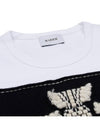 Women's Logo Cashmere Patch Cotton Short Sleeve T-Shirt Black - BARRIE - BALAAN 5