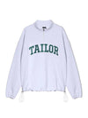 Envy Half Zip-Up Oversized Fit Sweatshirt White Melange - TAILOR STUDIO - BALAAN 2