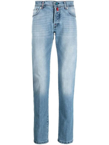 Men's Cotton Straight Jeans Blue - KITON - BALAAN 1