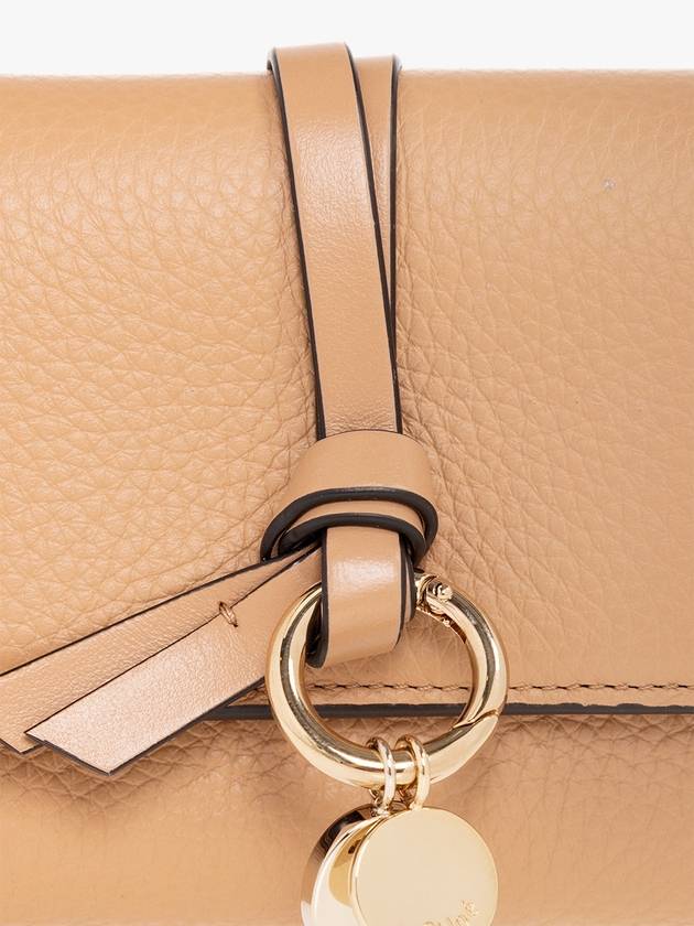 Alphabet Grain Leather Flap Small Half Wallet Light Tan - CHLOE - BALAAN 6