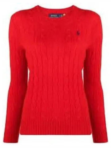 W cable knit cotton crewneck sweater red 1236726 - POLO RALPH LAUREN - BALAAN 1