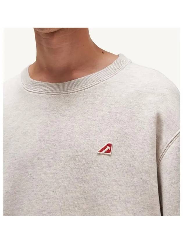 Men's Logo Patch Sweatshirt Pale Gray - AUTRY - BALAAN 4