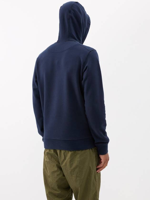 Foam One Print Embroidery Cotton Hoodie Navy - STONE ISLAND - BALAAN 4