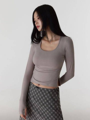 Daily Soft Warm Round Square Tee Warm Gray - FWWL - BALAAN 1