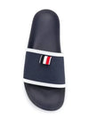 Rubber Full Slide Slippers Navy - THOM BROWNE - BALAAN 6