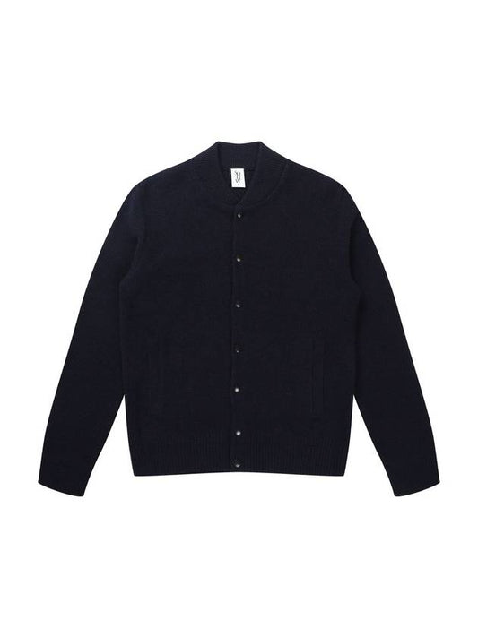 Men's Wool Round Snap Cardigan Navy SW21ISW06NV - SOLEW - BALAAN 2