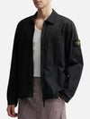 Wappen Patch Overshirt Zip Up Jacket Black - STONE ISLAND - BALAAN 2