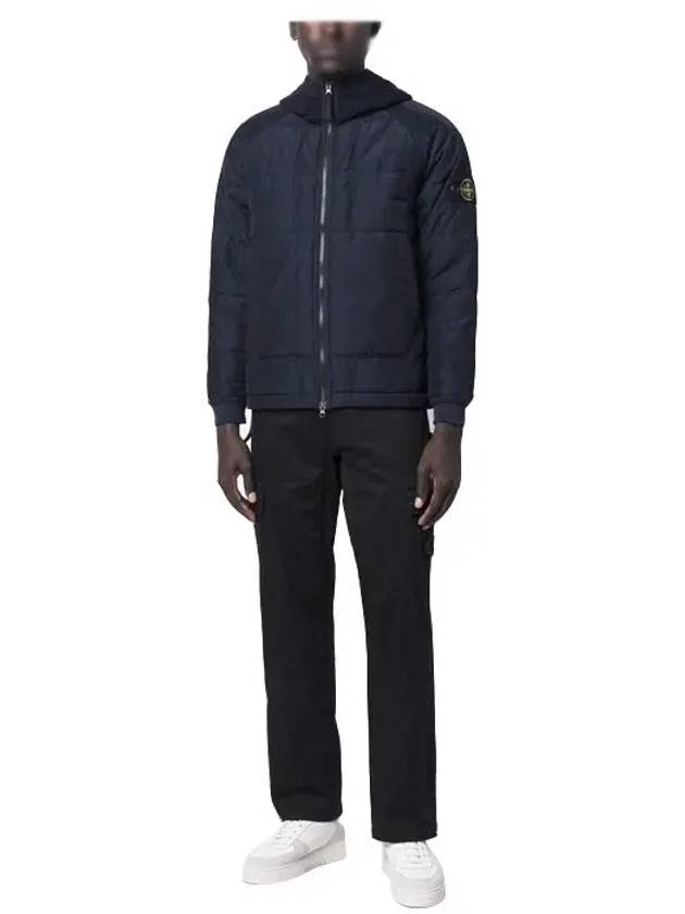 Wappen Patch Quilted Cupro Cotton Zip Up Hoodie Navy - STONE ISLAND - BALAAN 5