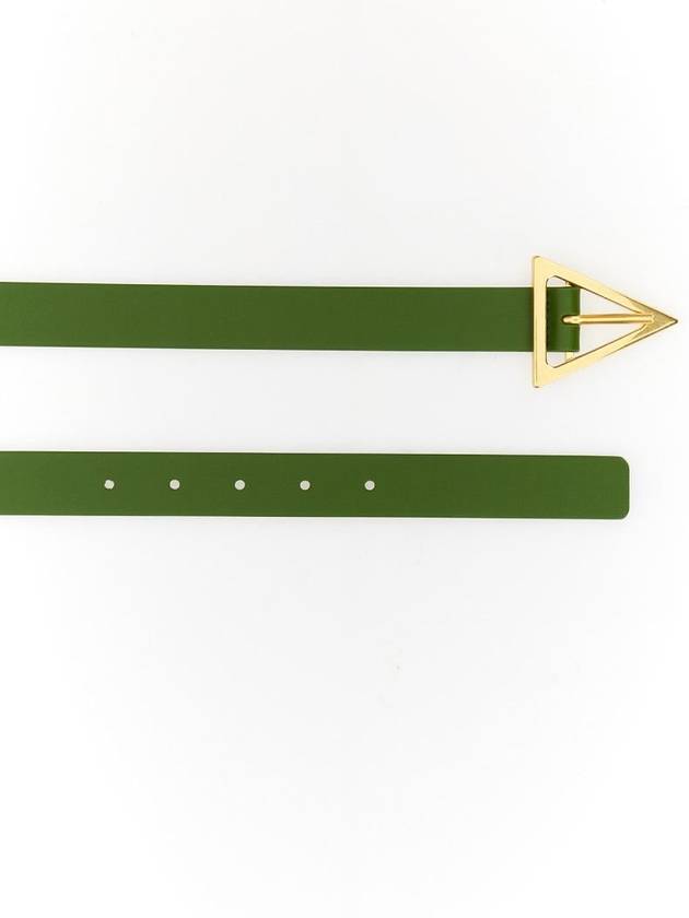 Triangle Buckle Leather Belt Green - BOTTEGA VENETA - BALAAN 3